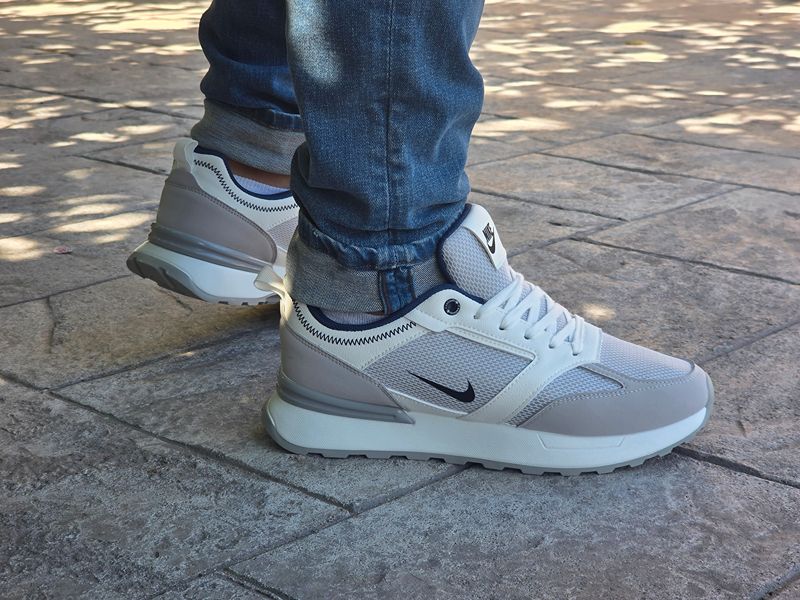 Pantofi casual bărbați Alb cu Gri Cod 507