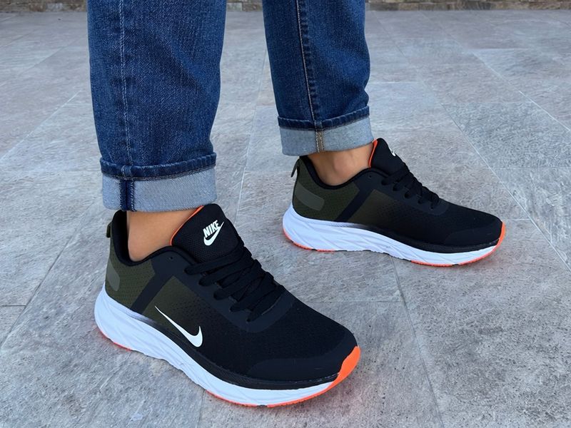 Pantofi sport bărbați Negru Verde talpă din spumă Cod 502