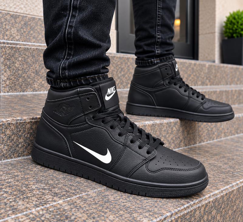 Ghete Sport High-Top Negru-Alb Cod 752