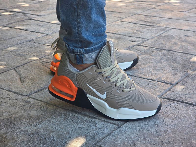 Pantofi Sport Bej-Gri cu Detalii Portocalii și Pernă de Aer Cod 511