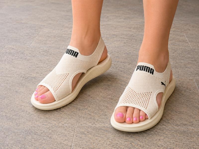 Sandale Damă Bej Tricotate cu Talpă Flexibilă și Design Confort Cod 458