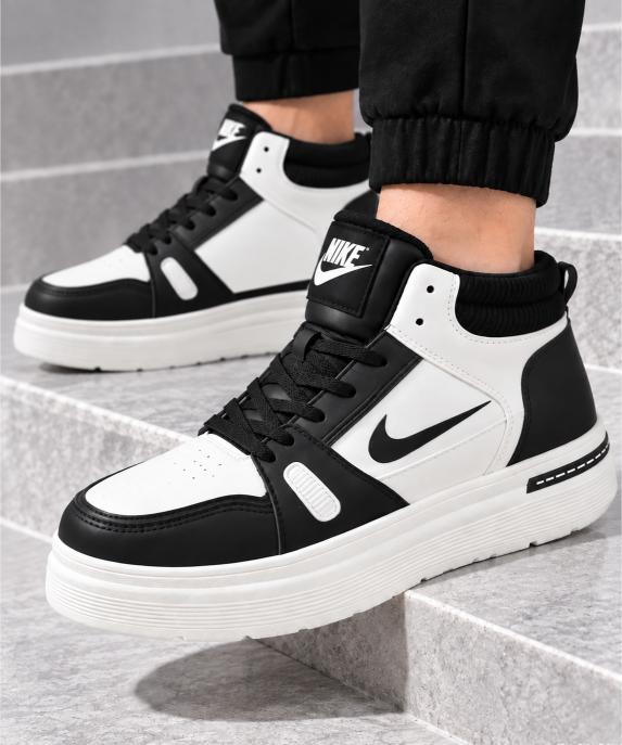 Ghete Casual Sport Alb Negru Cod 755