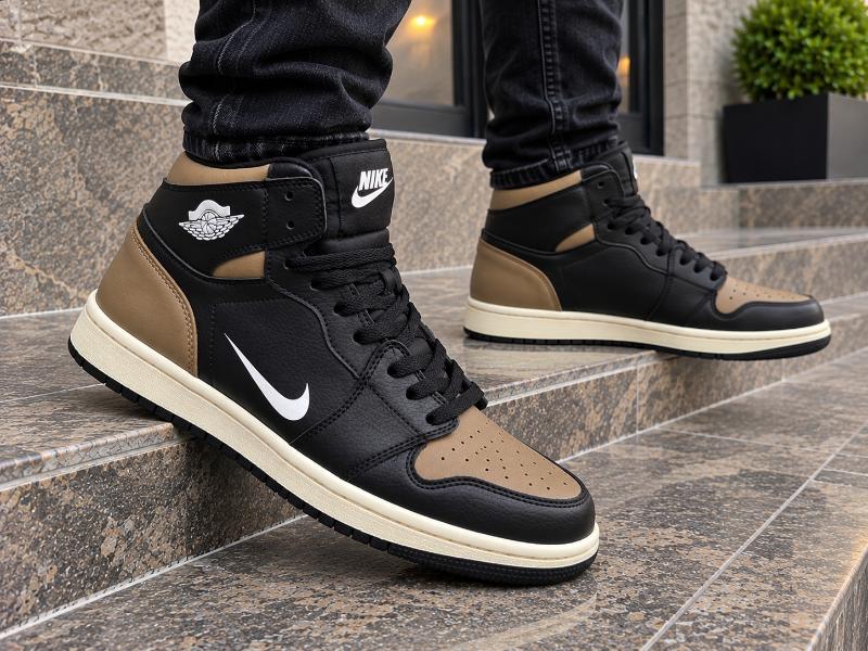 Ghete Sport High-Top Negru-Maro Cod 751