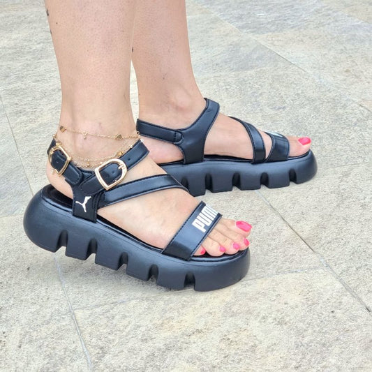 Sandale Media Negru cod 62